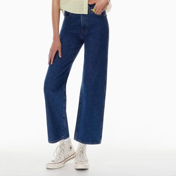 Aritzia Sunday Best Jupiter Jeans High-Waisted Wide Leg Dark Wash Women’s Size 6 - Picture 1 of 6